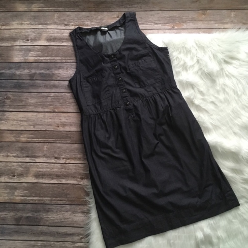 J.Crew Factory Sleeveless Cotton Denim Dress